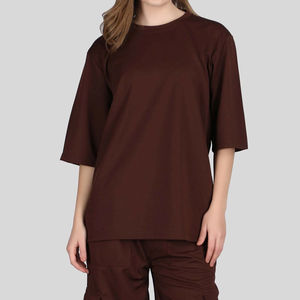Custom Eco-Friendly Breathable Cotton Polyester Unisex Plus Size Vintage <b>Plaid</b> Crew Neck T-<b>Shirt</b> Loose Fit 300g Fabric Premium - Product Image 4
