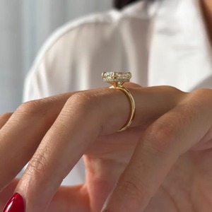 Elegant Design Lab Grown 3 CT Cushion Cut <b>Diamond</b> <b>Ring</b> in 14k Yellow Gold Women's Wedding Engagement <b>Ring</b> IGI Certified - Product Image 3