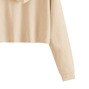 Sweat à capuche en molleton 100% coton épais pour femme, coupe oversize carrée et courte, épaules tombantes, haute qualité, personnalisable, vente en gros - Product Image 2