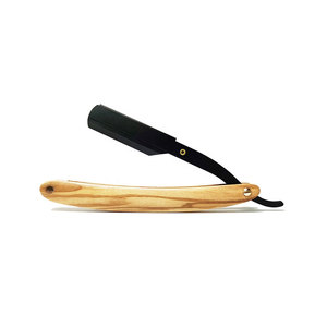 Factory Direct Supply Wood Handle Stainless Steel <b>Straight</b> Shaving Barber <b>Razors</b> in Stock Best Selling - Product Image 1
