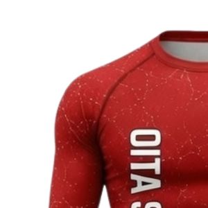 <b>Red</b> Long Sleeve Compression <b>Shirt</b> Athletic Training Gym Workout Breathable Quick Dry Performance Sportswear Custom Activewear - Product Image 4