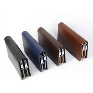 Leather Long <b>Wallet</b> Zipper Closure Brown Minimalist Design All Seasons Daily Use - Product Image 3
