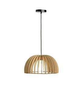 Wholesale wooden pendant <b>light</b> custom timber slats hanging lamp manufacturer offers bulk nordic wood dome <b>ceiling</b> fixtures OEM - Product Image 1