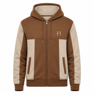 Sweat-shirts d'hiver pour hommes de haute qualité, entièrement zippés, avec empiècements contrastants, en molleton de coton épais, style streetwear décontracté, OEM - Product Image 5