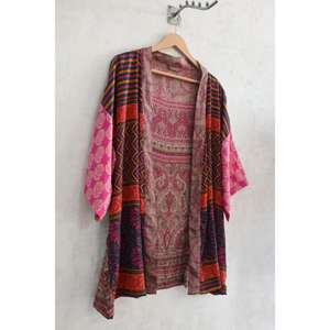 Bata Kimono de Seda Hecha a Mano para Mujer, Camisón Corto Estampado, Bata Nupcial Sexy, Ropa de Dormir de Lujo - Product Image 2