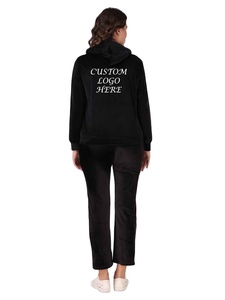 velvet tracksuit for women custom logo <b>velour</b> Ladies hoodies and <b>trousers</b> tracksuit jogging suit velvet tracksuits women's - Product Image 4