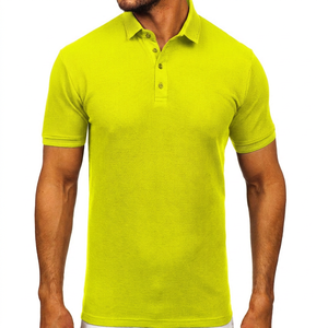 Polo à manches courtes pour homme en coton tricoté vert olive, couleur unie, design respirant, décontracté - Product Image 4
