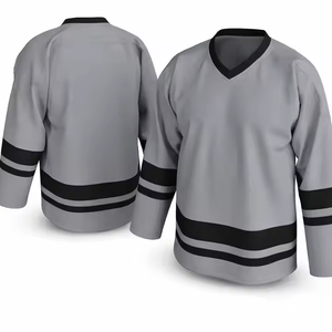 Maillot de hockey classique vierge avec rayures – Coutures authentiques, maille respirante et polyester durable – Tailles S-5XL - Product Image 1