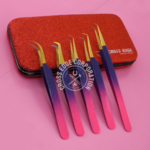 Pince à cils de qualité supérieure pointe de fibre pince à cils pince à épiler Volume russe outil d'extension de cils 45 60 75 degrés pointe 5 pièces ensembles - Product Image 1