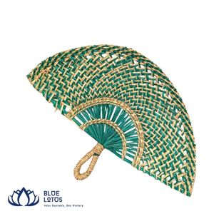 AVAILABLE Sustainable Handmade Seagrass Hand Fan Rustic Woven Straw Cooling Fan For Bridal Shower Party <b>Gift</b> Export From Vietnam - Product Image 1