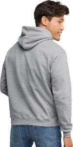 Sweat-shirt à capuche gris pour homme, couleur unie, coupe classique, en molleton tricoté, décontracté, respirant, 100 % coton, pour l'automne - Product Image 5