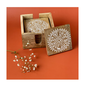 Wood Coaster Table Decorative Table Accessory Household Crafts Wood Coaster At Lowest Price - Product Image 3
