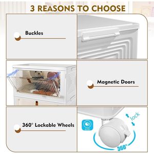 Organizzatore a 4 Livelli con Contenitori in Plastica e Coperchi, Pieghevole e Impilabile per Camera da Letto, Soggiorno e Ufficio - Product Image 4