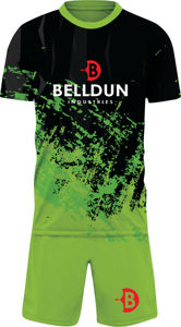 ชุดเสื้อเจอร์ซีย์กีฬาสีเขียวคลาสสิกสำหรับผู้ชาย แบบสั้น ผลิตจากโพลีเอสเตอร์ 100% รุ่นใหม่ล่าสุด ชุดฟุตบอลพร้อมสกรีนโลโก้ตามสั่ง - Product Image 2