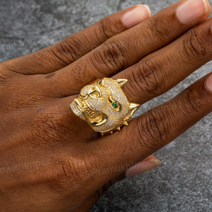 แหวนตราประทับเงินแท้ 925 ชุบทอง ประดับโมอิสซาไนต์ แบบหนามเตย ปรับแต่งได้ หรูหรา แฟชั่นฮิปฮอป ขายส่ง - Product Image 2
