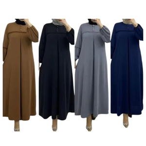 Abaya longue élégante et respirante à manches longues pour femme musulmane, personnalisable, vente chaude, directement de l'usine - Product Image 3