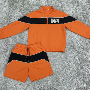 Rexfit Sports <b>Reflective</b> Nylon <b>Jacket</b> and Track Pant Windproof Mens Set Tracksuit Set Tracksuit Set Wholesale - Product Image 5