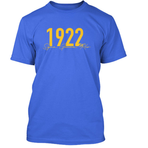 T-shirt vintage inspiré de la sororité Sigma Gamma Rho 1922 pour femmes, avec logo personnalisé, manches courtes, motif graphique classique de l'année de fondation de la sororité - Product Image 1
