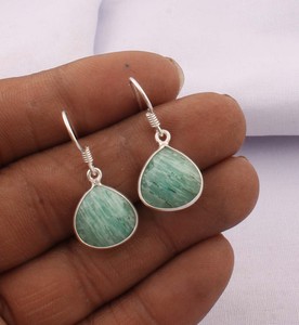 Natural Lapis Lazuli Solid 925 Sterling <b>Silver</b> Handmade Vintage Luxury Water <b>Drop</b> <b>Earrings</b> Unisex Wedding Anniversary Gift Party - Product Image 3