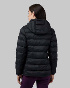 Blouson matelassé à capuche unisexe, hiver, isolé, respirant, polaire, noir, polyester, coupe-vent, décontracté, fermeture éclair, coupe ajustée, devant - Product Image 3