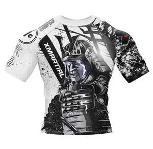 เสื้อรัดกล้ามเนื้อ MMA พิมพ์ลายแบบซับลิเมชั่นสำหรับผู้ชาย / เสื้อรัดกล้ามเนื้อแขนยาวสำหรับผู้ชายแบบมีแผงข้างสำหรับ Bjj - Product Image 3