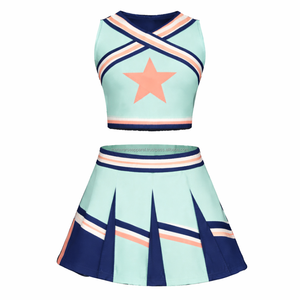 Uniformes de cheerleading en polyester imprimé avec un design à transfert thermique - Product Image 1
