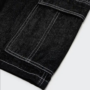 Shorts en jean brodés à la dernière mode, faible MOQ / Shorts en jean vintage personnalisés pour homme, style streetwear d'été en coton - Product Image 6