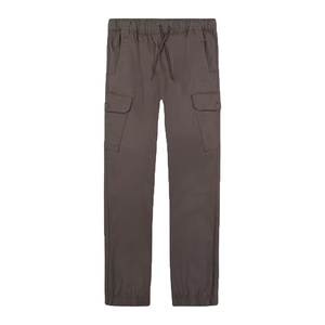 Men's Dark Gray <b>Pants</b> Elastic Waist Drawstring Multiple Pockets Casual Midweight custom demand Fabric Autumn Wear - Product Image 1