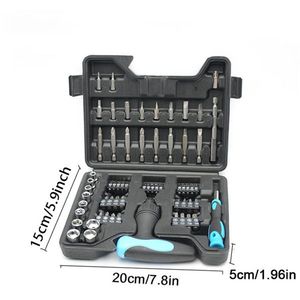 Set di 63 Pezzi di Cacciaviti Multifunzione con Impugnatura a Cricchetto, Include Punte Dritte, a Croce e a Stella, Set di Utensili Combinati per Uso Domestico - Product Image 2
