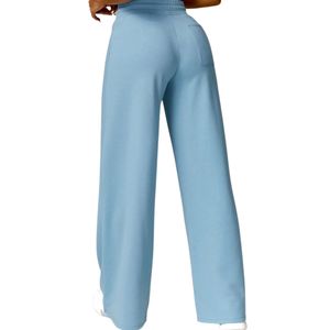 Pantalon de jogging décontracté surdimensionné en coton pour femme, taille haute avec cordon de serrage, OEM ODM - Product Image 4