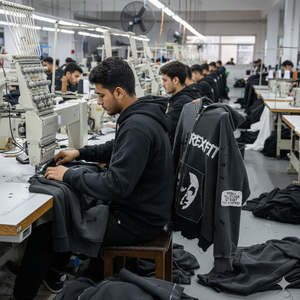 Fabricante de Sudaderas con Capucha, Sudaderas Personalizadas de Estilo Urbano, Sudaderas con Capucha Cortadas y Cosidas, Bordado Desgastado Personalizado, Sudaderas con Capucha Cortadas con Cremallera y Lavado Ácido - Product Image 6