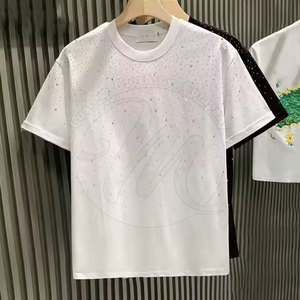 T-shirt léger à manches courtes avec strass pour homme, couleur personnalisable, collection été, vente chaude - Product Image 2