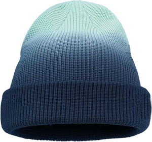 Unisex Outdoor Thick Knitted Color Blocking Tie Dye Gradient Custom Design Breathable Waterproof Adjustable <b>Beanie</b> Winter Hat - Product Image 5