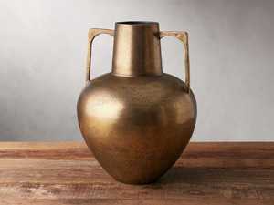 Vase de table traditionnel en laiton, pot à fleurs en métal fait main, récipient décoratif pour plantes d'intérieur, facile à transporter, style vintage - Product Image 2