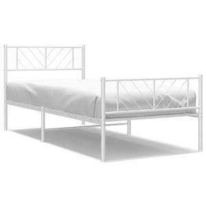 Base de Cama Individual de Metal, Acero con Recubrimiento en Polvo Blanco, Acabado Blanco Elegante, Camas Metálicas - Product Image 2