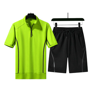 Men Quick Dry Tracksuit Set <b>Short</b> Sleeve Zip Up Top and Elastic Waist <b>Shorts</b> Sports Activewear Summer - Product Image 5