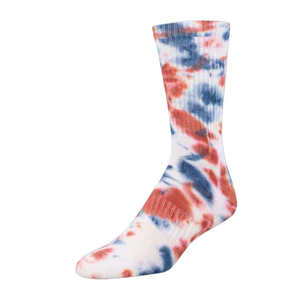 Chaussettes en tricot unisexes à motif tie-dye rouge, bleu et blanc, pour un usage quotidien décontracté, chaussettes pour hommes - Product Image 5