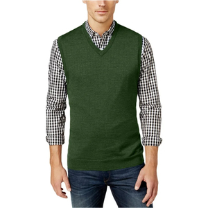 Pull en tricot à col en V bleu marine pour homme, manches régulières, couleur unie, vêtement d'automne - Product Image 3