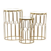 Ensemble de tables basses multifonctionnelles en métal, empilables pour un rangement facile et une optimisation de l'espace