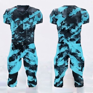 Uniforme de Fútbol Americano Personalizado para Hombre, Jersey y Pantalones Sublimados con Camuflaje, Cuello en V, Manga Corta, Absorbente de Humedad, Ajustado, Deportivo - Product Image 1