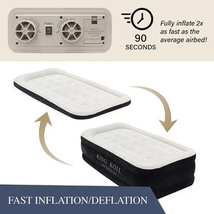 Twin Air Mattress with Built-in <b>High</b>-Speed Pump, Pillow <b>Top</b> Inflatable <b>Bed</b> - Product Image 6