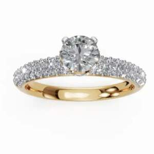 แหวนเพชรทรงกลมเพาะเลี้ยงแบบโซลิแทร์ มีให้เลือกทั้งทองคำ 9, 14 และ 18 กะรัต สีเหลือง โรสโกลด์ และสีขาว ดีไซน์เรียบหรูมินิมอล - Product Image 1