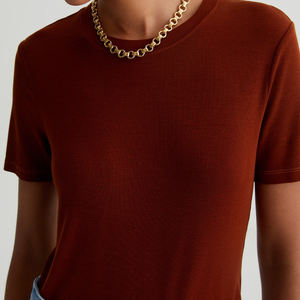 Womens Cropped Short Length Tshirt 180gsm O-neck Slim Fit Custom logo Screen Print Streetwear Knitted Women <b>Top</b> - Product Image 6