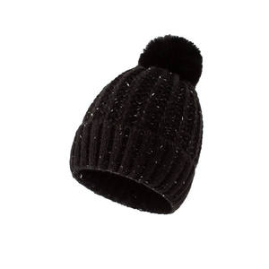 Bonnet d'hiver unisexe en tricot avec logo personnalisé, couleurs personnalisées, pompon tricoté, bonnet côtelé uni pour l'extérieur - Product Image 1