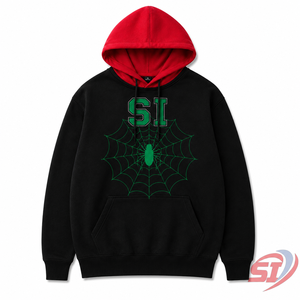 Sweat à capuche personnalisé Spider, coupe oversize, épais, streetwear, imprimé graphique, logo personnalisé, vente en gros OEM, pour homme - Product Image 1