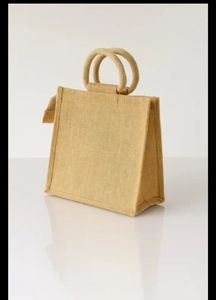 Bolsa de Yute Ecológica con Estampado de Hojas Blancas, Reutilizable, Tamaño Mini, Cierre Superior con Asa, Personalizable, para Uso Diario, Viajes y Publicidad - Product Image 2