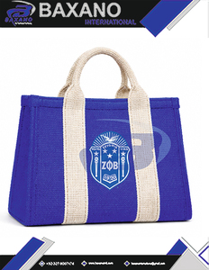 Bolso Tote de Yute Resistente al Agua con Cremallera y Letras Griegas Elegantes para Miembros de la Hermandad Zeta Phi Beta (ZPB) - Product Image 4