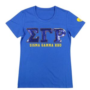 Women Sorority Short Sleeve T Shirt Custom Printed Greek Letter Crew Neck Casual Tee Comfortable Collegiate Fashion <b>Top</b> Apparel - Product Image 1