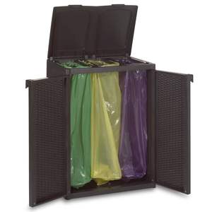 Contenedor de Basura de PP Negro de 25.6"x17.7"x34.6" con 2 Puertas - Product Image 5