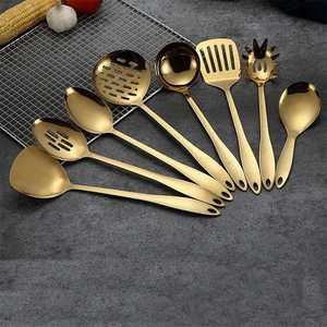 Ensemble de couverts modernes en acier inoxydable doré brillant, 4 pièces, couteau, fourchette, cuillère à dîner, cuillère à thé - Product Image 6